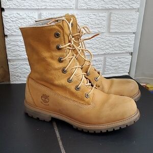 Timberland Classic Yellow Leather High Top Ankle Fleece-Lined Winter Boots Sz 7M